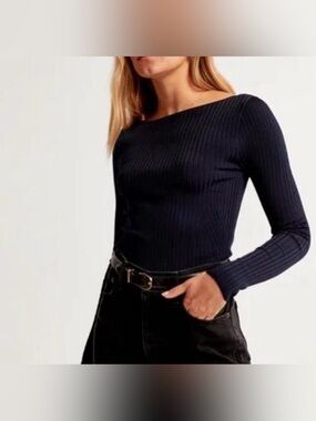 Abercrombie & Fitch Navy Blue Long Sleeve Top XL